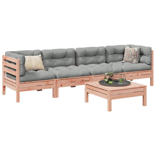 5-delige Loungeset met kussens massief douglas vurenhout Tuinsets | Creëer jouw Trendy Thuis | Gratis bezorgd & Retour | Trendy.nl