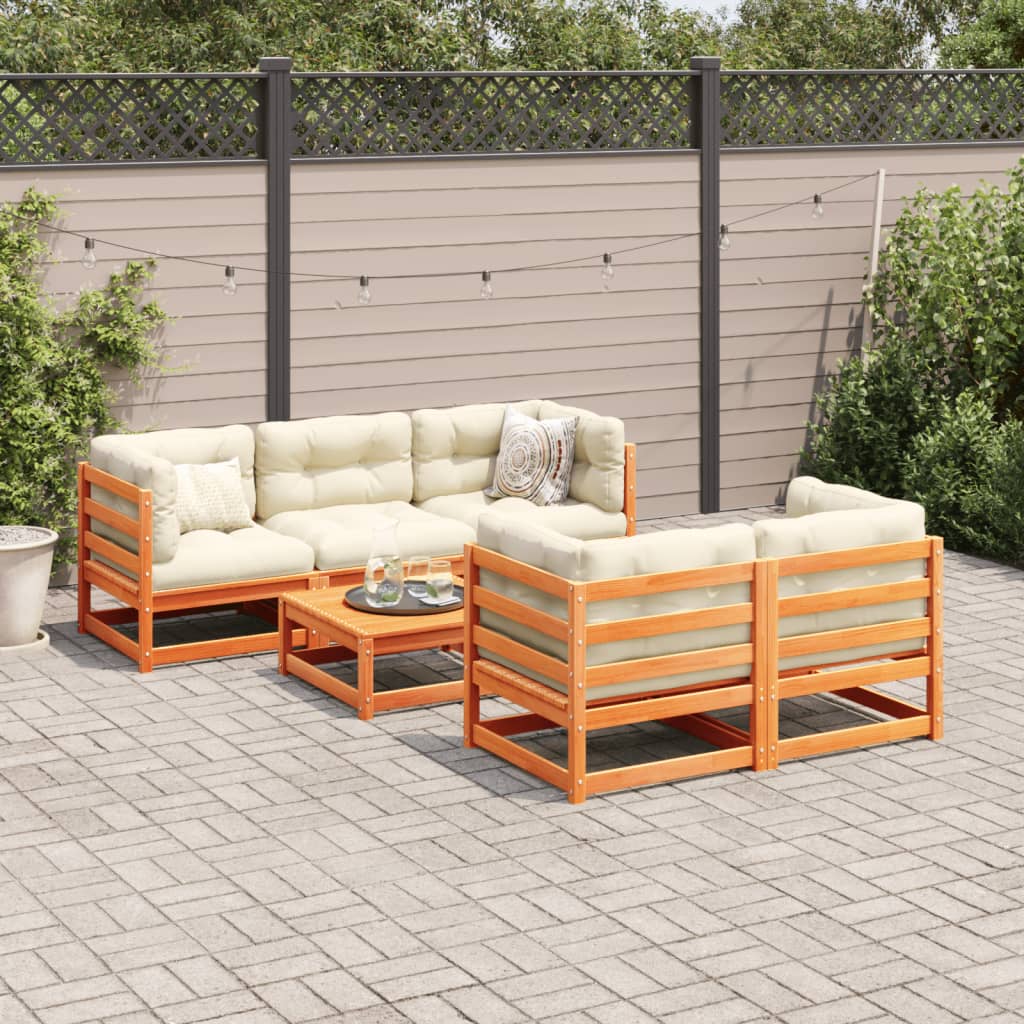 6-delige Loungeset massief grenenhout wasbruin Tuinsets | Creëer jouw Trendy Thuis | Gratis bezorgd & Retour | Trendy.nl