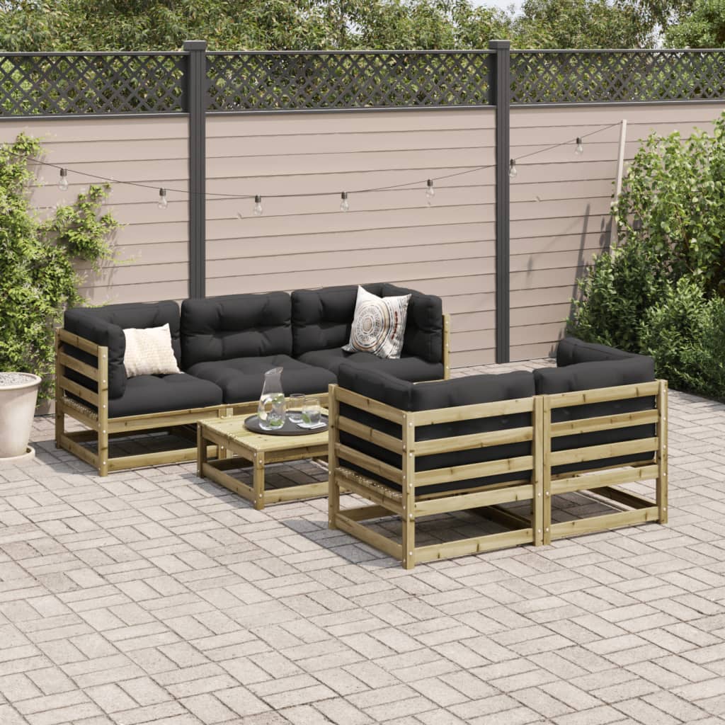 6-delige Loungeset geïmpregneerd grenenhout Tuinsets | Creëer jouw Trendy Thuis | Gratis bezorgd & Retour | Trendy.nl