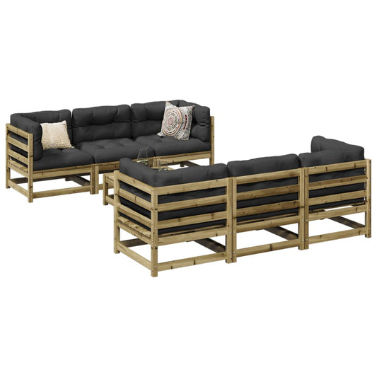 7-delige Loungeset geïmpregneerd grenenhout Tuinsets | Creëer jouw Trendy Thuis | Gratis bezorgd & Retour | Trendy.nl