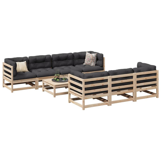 8-delige Loungeset met kussens massief grenenhout Tuinsets | Creëer jouw Trendy Thuis | Gratis bezorgd & Retour | Trendy.nl