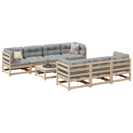 8-delige Loungeset met kussens massief grenenhout Tuinsets | Creëer jouw Trendy Thuis | Gratis bezorgd & Retour | Trendy.nl