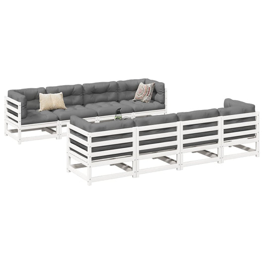 9-delige Loungeset massief grenenhout wit Tuinsets | Creëer jouw Trendy Thuis | Gratis bezorgd & Retour | Trendy.nl