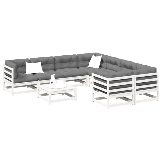 9-delige Loungeset massief grenenhout wit Tuinsets | Creëer jouw Trendy Thuis | Gratis bezorgd & Retour | Trendy.nl