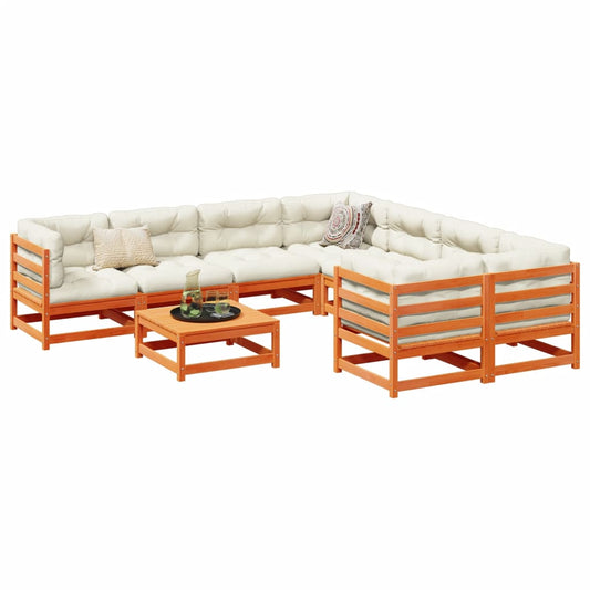 9-delige Loungeset massief grenenhout wasbruin Tuinsets | Creëer jouw Trendy Thuis | Gratis bezorgd & Retour | Trendy.nl