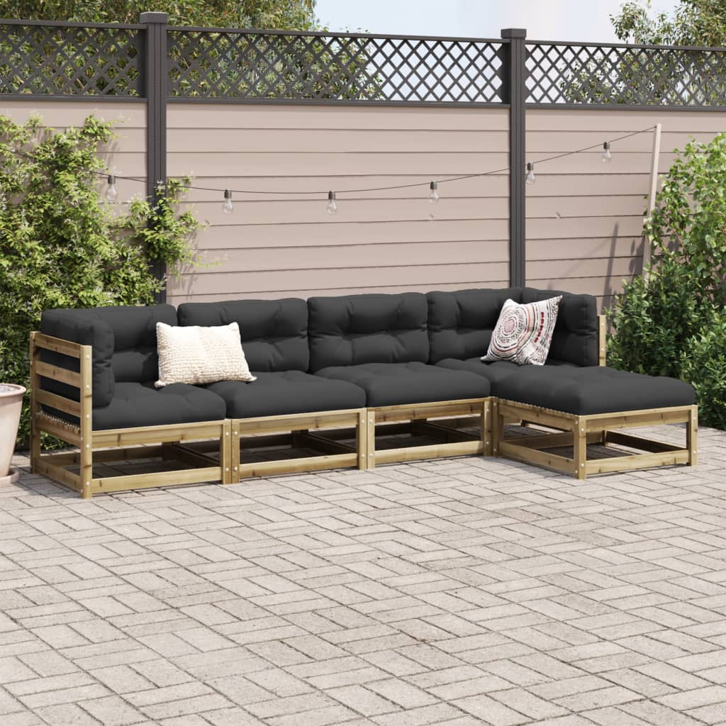 5-delige Loungeset geïmpregneerd grenenhout Tuinsets | Creëer jouw Trendy Thuis | Gratis bezorgd & Retour | Trendy.nl