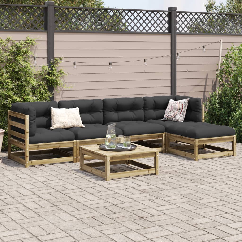 6-delige Loungeset geïmpregneerd grenenhout Tuinsets | Creëer jouw Trendy Thuis | Gratis bezorgd & Retour | Trendy.nl