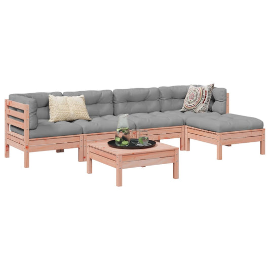 6-delige Loungeset met kussens massief douglas vurenhout Tuinsets | Creëer jouw Trendy Thuis | Gratis bezorgd & Retour | Trendy.nl