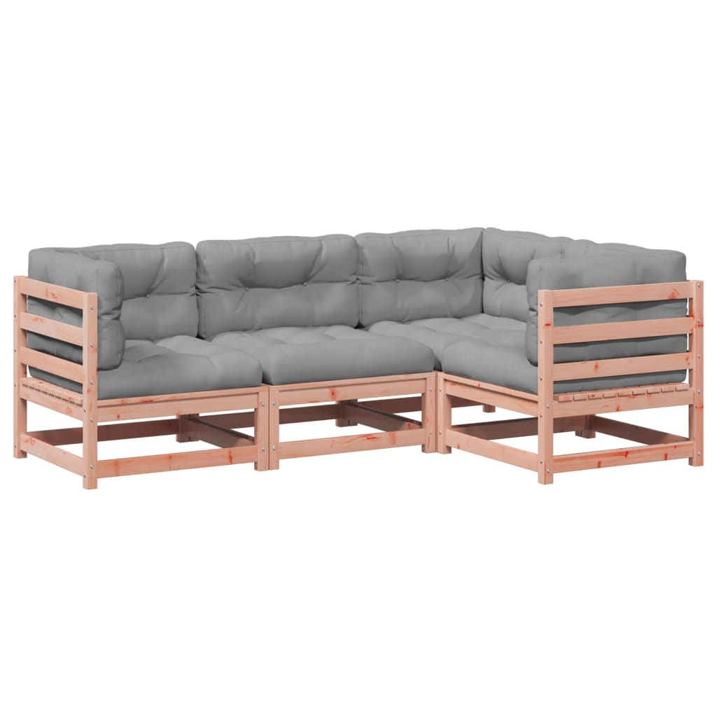 4-delige Loungeset met kussens massief douglas vurenhout Tuinsets | Creëer jouw Trendy Thuis | Gratis bezorgd & Retour | Trendy.nl