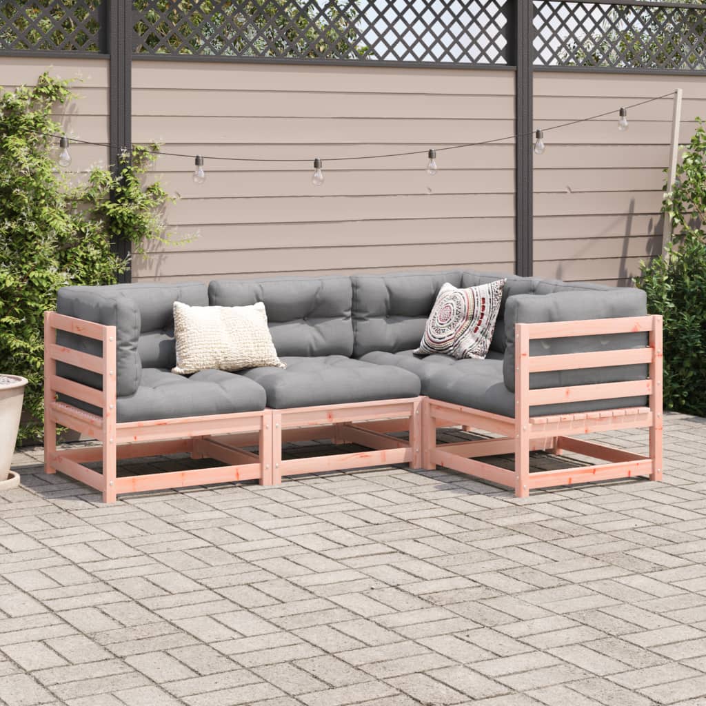 4-delige Loungeset met kussens massief douglas vurenhout Tuinsets | Creëer jouw Trendy Thuis | Gratis bezorgd & Retour | Trendy.nl