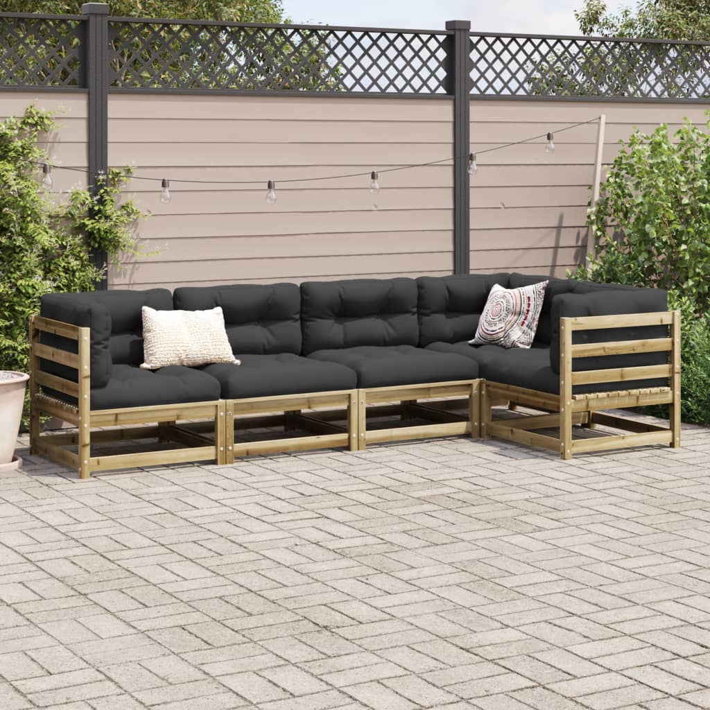 5-delige Loungeset geïmpregneerd grenenhout Tuinsets | Creëer jouw Trendy Thuis | Gratis bezorgd & Retour | Trendy.nl