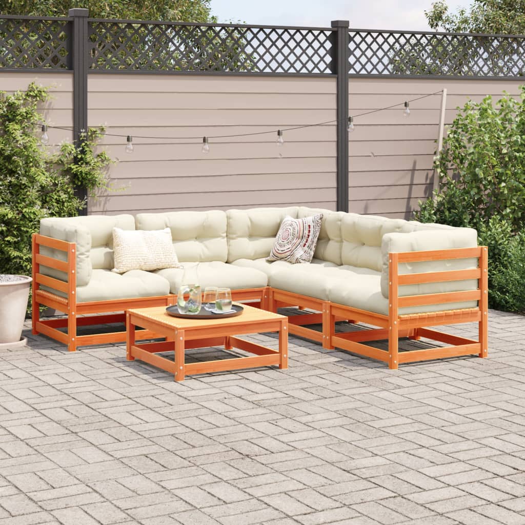 6-delige Loungeset massief grenenhout wasbruin Tuinsets | Creëer jouw Trendy Thuis | Gratis bezorgd & Retour | Trendy.nl