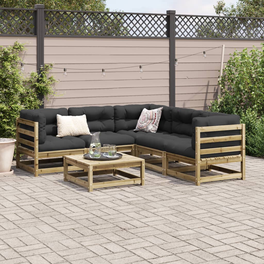 6-delige Loungeset geïmpregneerd grenenhout Tuinsets | Creëer jouw Trendy Thuis | Gratis bezorgd & Retour | Trendy.nl