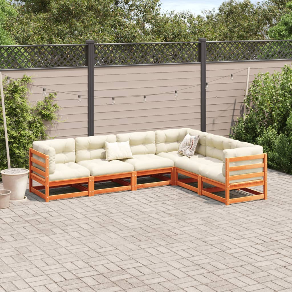 6-delige Loungeset massief grenenhout wasbruin Tuinsets | Creëer jouw Trendy Thuis | Gratis bezorgd & Retour | Trendy.nl