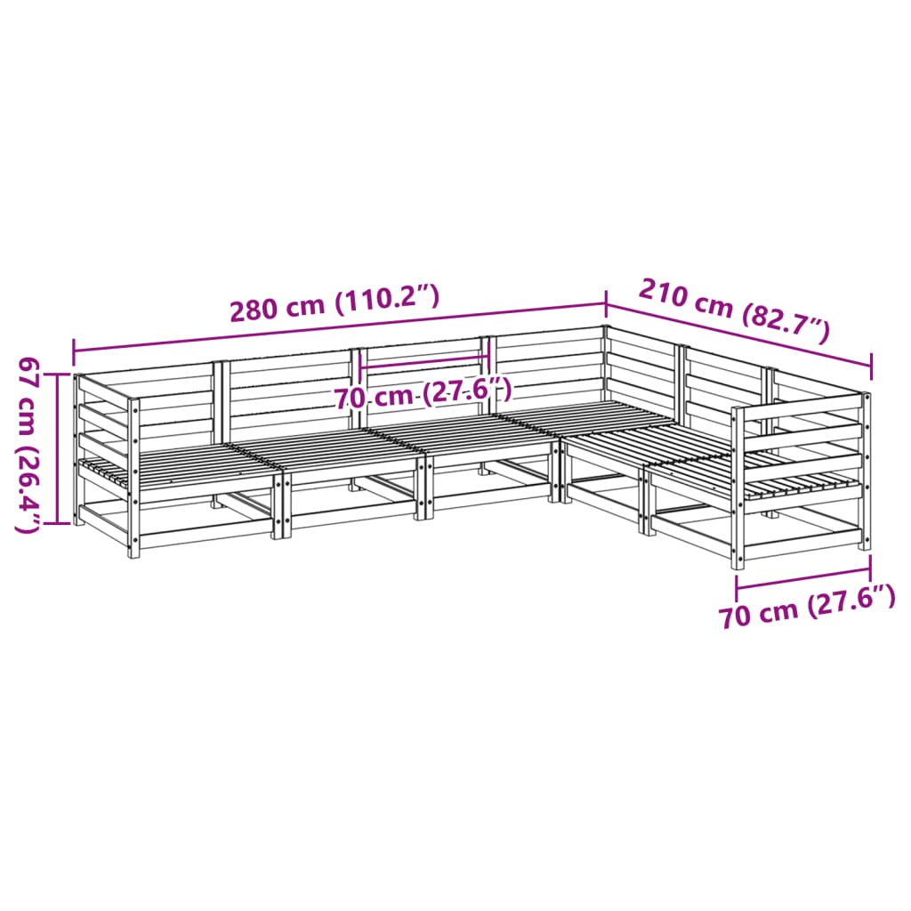 6-delige Loungeset massief douglas vurenhout Tuinsets | Creëer jouw Trendy Thuis | Gratis bezorgd & Retour | Trendy.nl