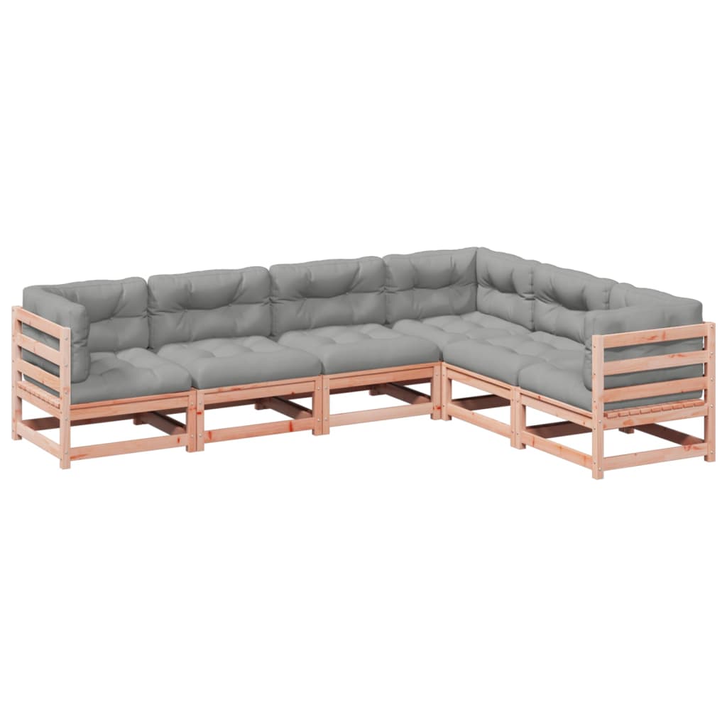 6-delige Loungeset met kussens massief douglas vurenhout Tuinsets | Creëer jouw Trendy Thuis | Gratis bezorgd & Retour | Trendy.nl