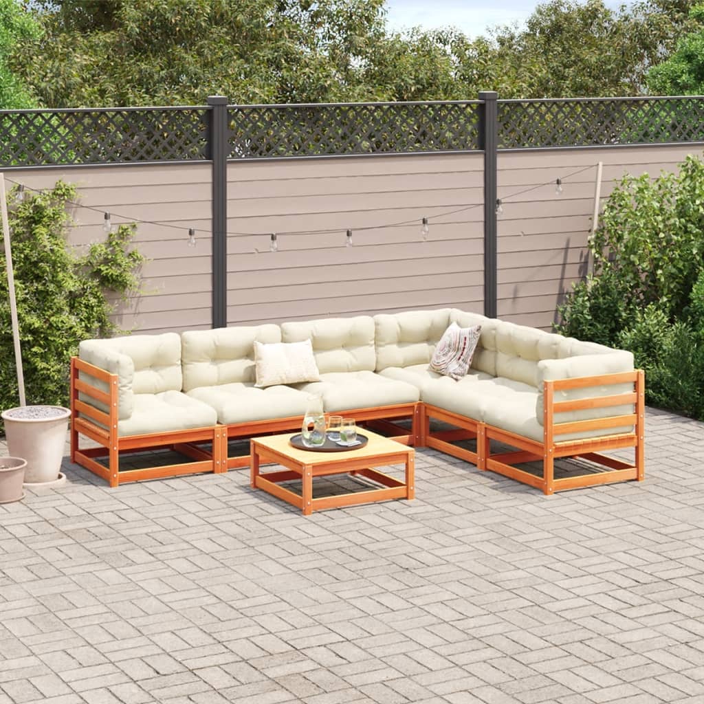 7-delige Loungeset massief grenenhout wasbruin Tuinsets | Creëer jouw Trendy Thuis | Gratis bezorgd & Retour | Trendy.nl