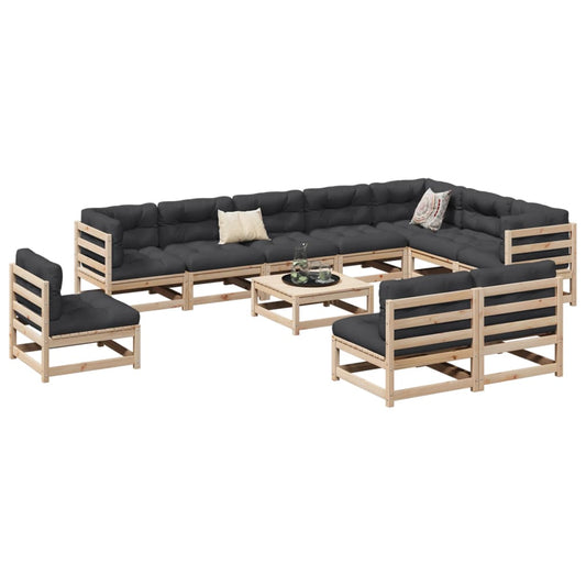 11-delige Loungeset massief grenenhout Tuinsets | Creëer jouw Trendy Thuis | Gratis bezorgd & Retour | Trendy.nl