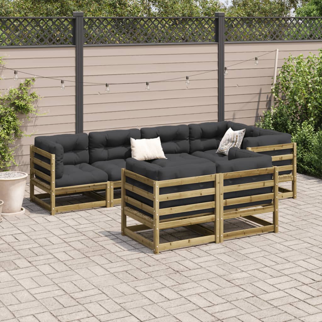 7-delige Loungeset geïmpregneerd grenenhout Tuinsets | Creëer jouw Trendy Thuis | Gratis bezorgd & Retour | Trendy.nl