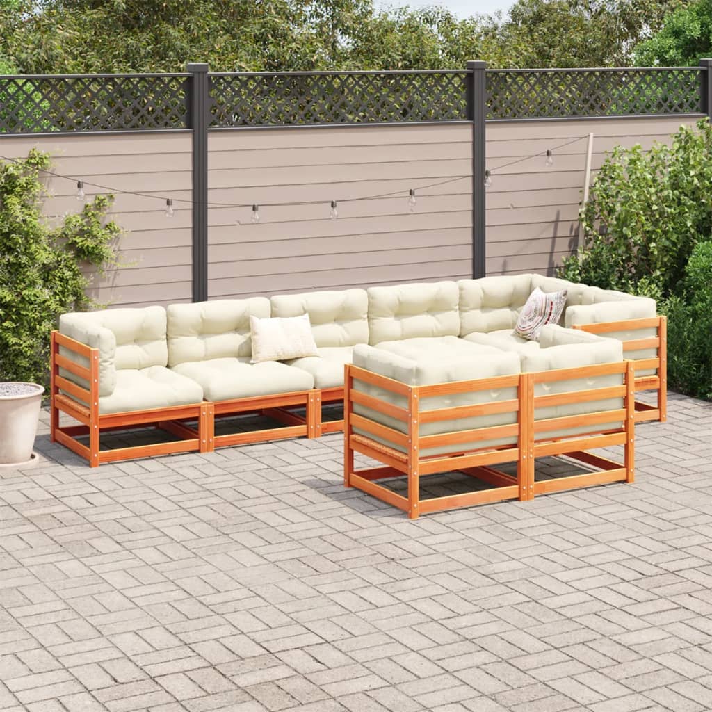 8-delige Loungeset massief grenenhout wasbruin Tuinsets | Creëer jouw Trendy Thuis | Gratis bezorgd & Retour | Trendy.nl