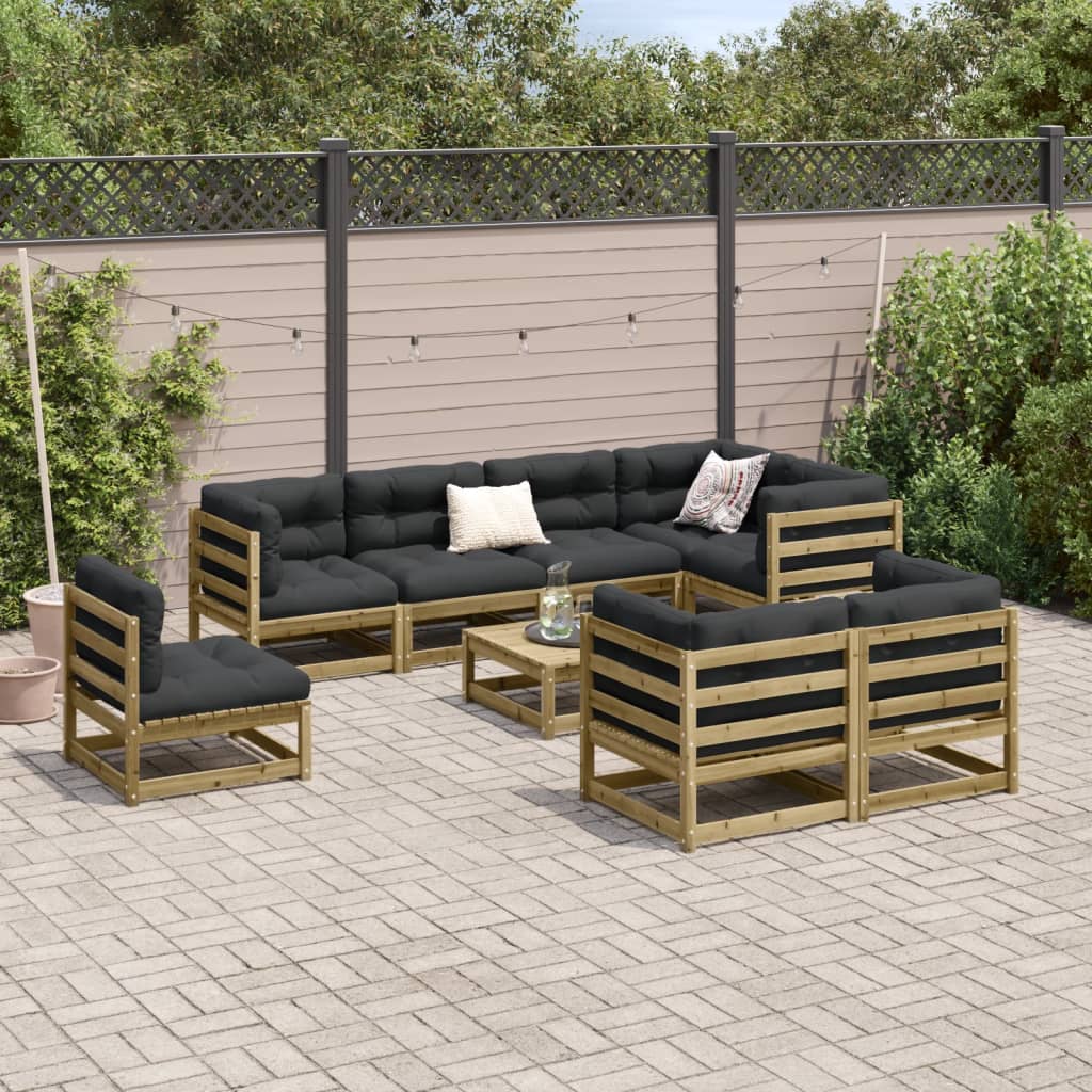 9-delige Loungeset geïmpregneerd grenenhout Tuinsets | Creëer jouw Trendy Thuis | Gratis bezorgd & Retour | Trendy.nl