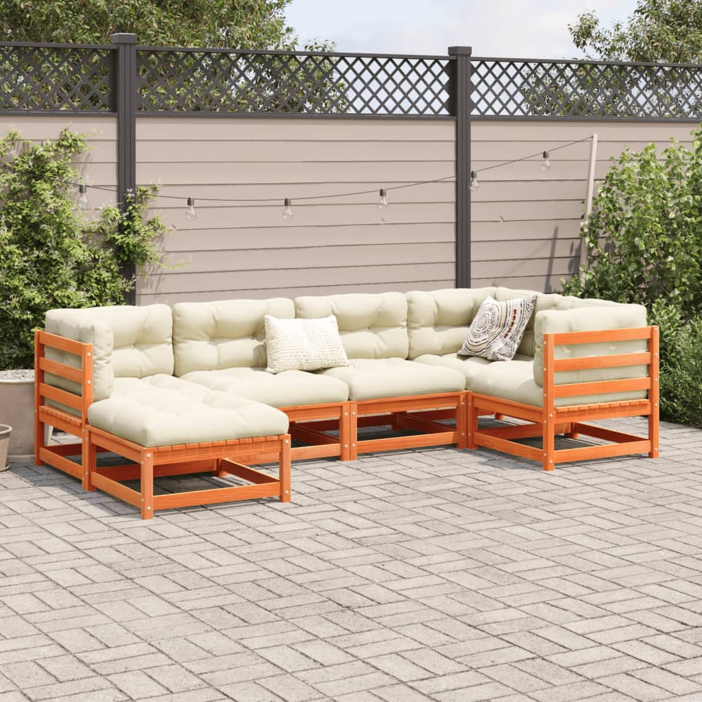 6-delige Loungeset massief grenenhout wasbruin Tuinsets | Creëer jouw Trendy Thuis | Gratis bezorgd & Retour | Trendy.nl