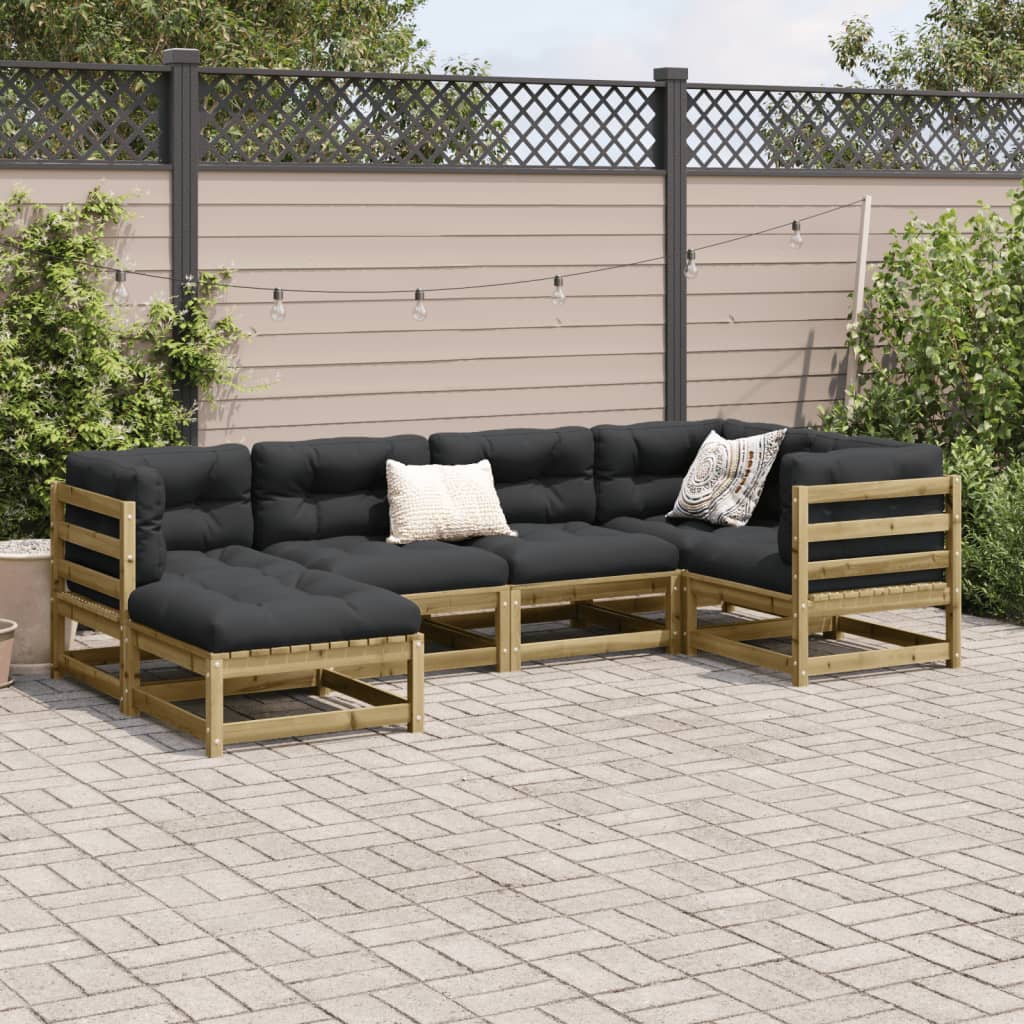 6-delige Loungeset geïmpregneerd grenenhout Tuinsets | Creëer jouw Trendy Thuis | Gratis bezorgd & Retour | Trendy.nl