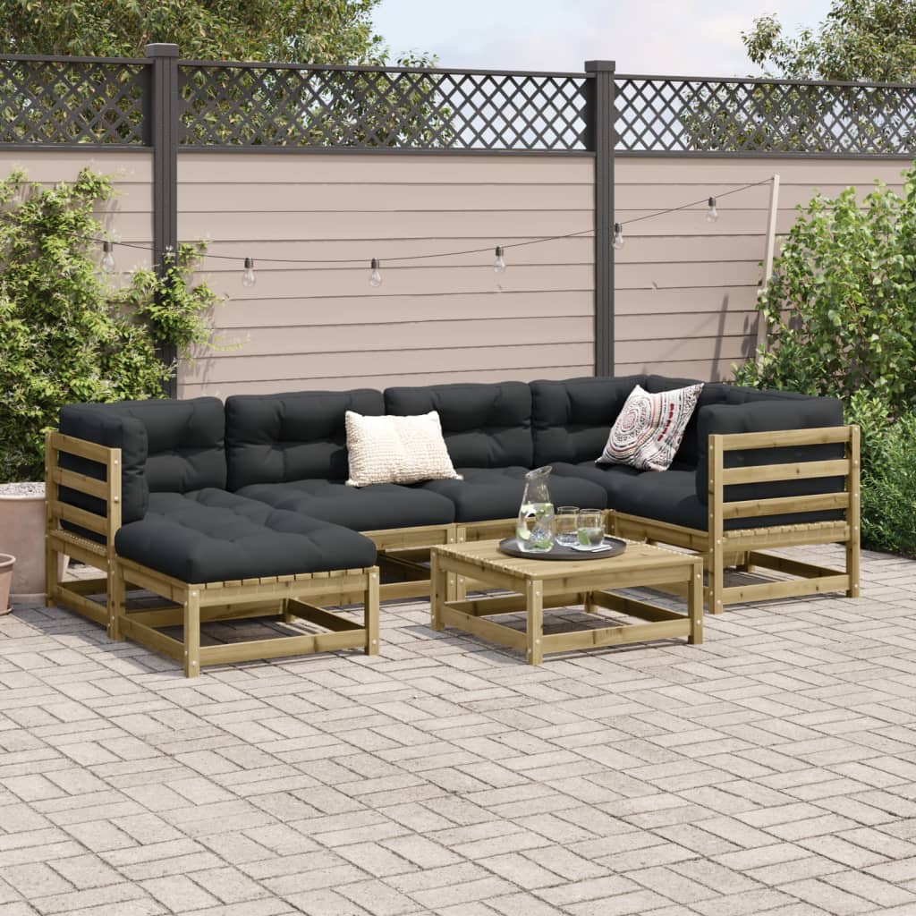 7-delige Loungeset geïmpregneerd grenenhout Tuinsets | Creëer jouw Trendy Thuis | Gratis bezorgd & Retour | Trendy.nl