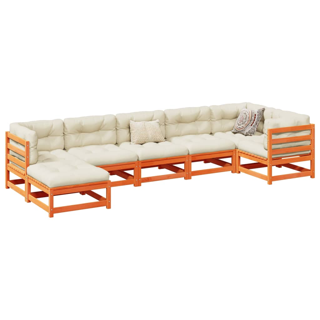 7-delige Loungeset massief grenenhout wasbruin Tuinsets | Creëer jouw Trendy Thuis | Gratis bezorgd & Retour | Trendy.nl