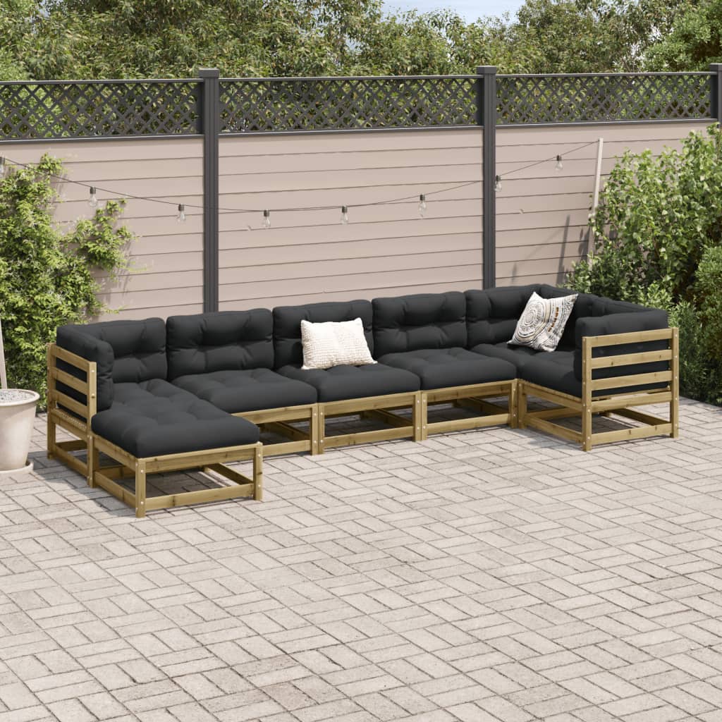 7-delige Loungeset geïmpregneerd grenenhout Tuinsets | Creëer jouw Trendy Thuis | Gratis bezorgd & Retour | Trendy.nl