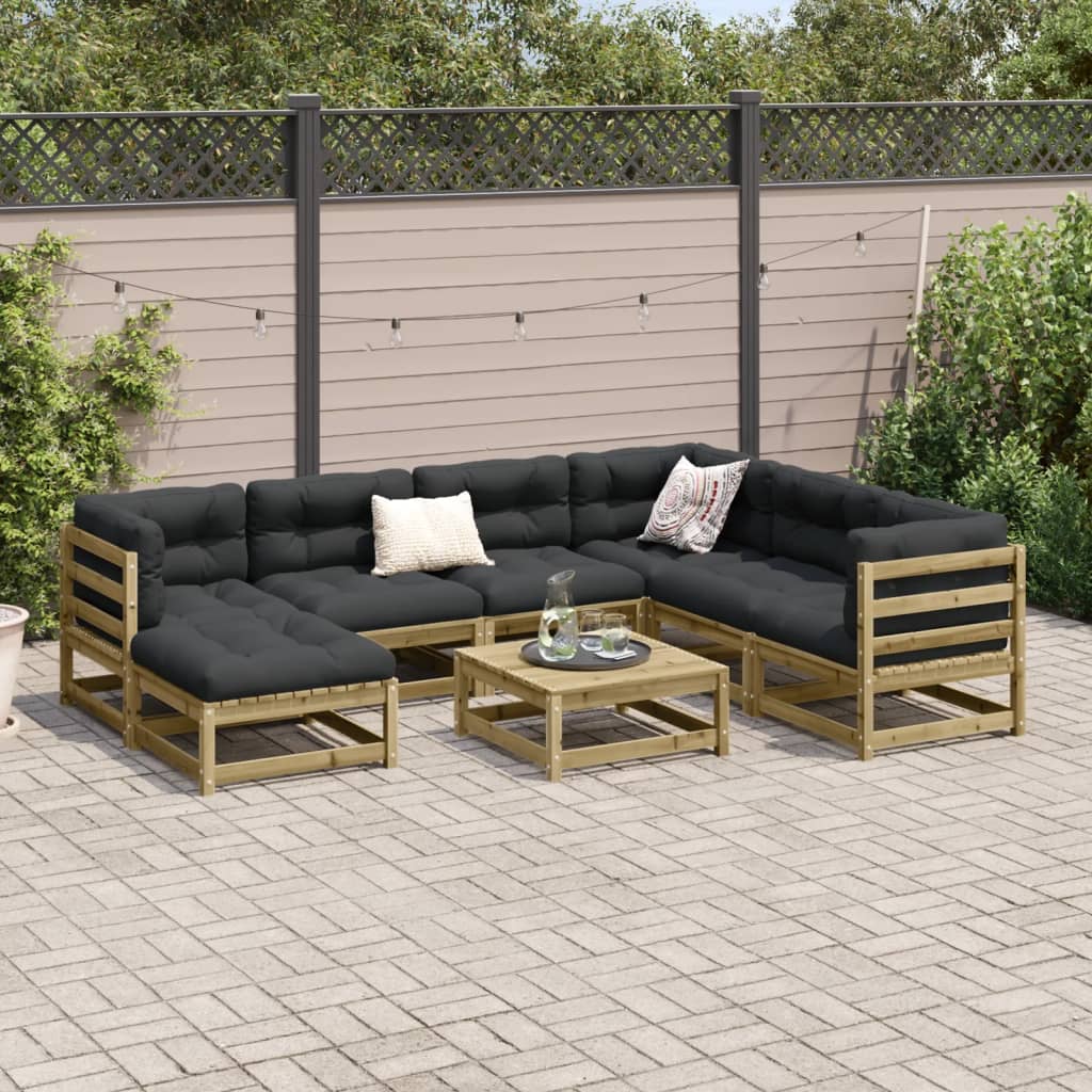 8-delige Loungeset geïmpregneerd grenenhout Tuinsets | Creëer jouw Trendy Thuis | Gratis bezorgd & Retour | Trendy.nl