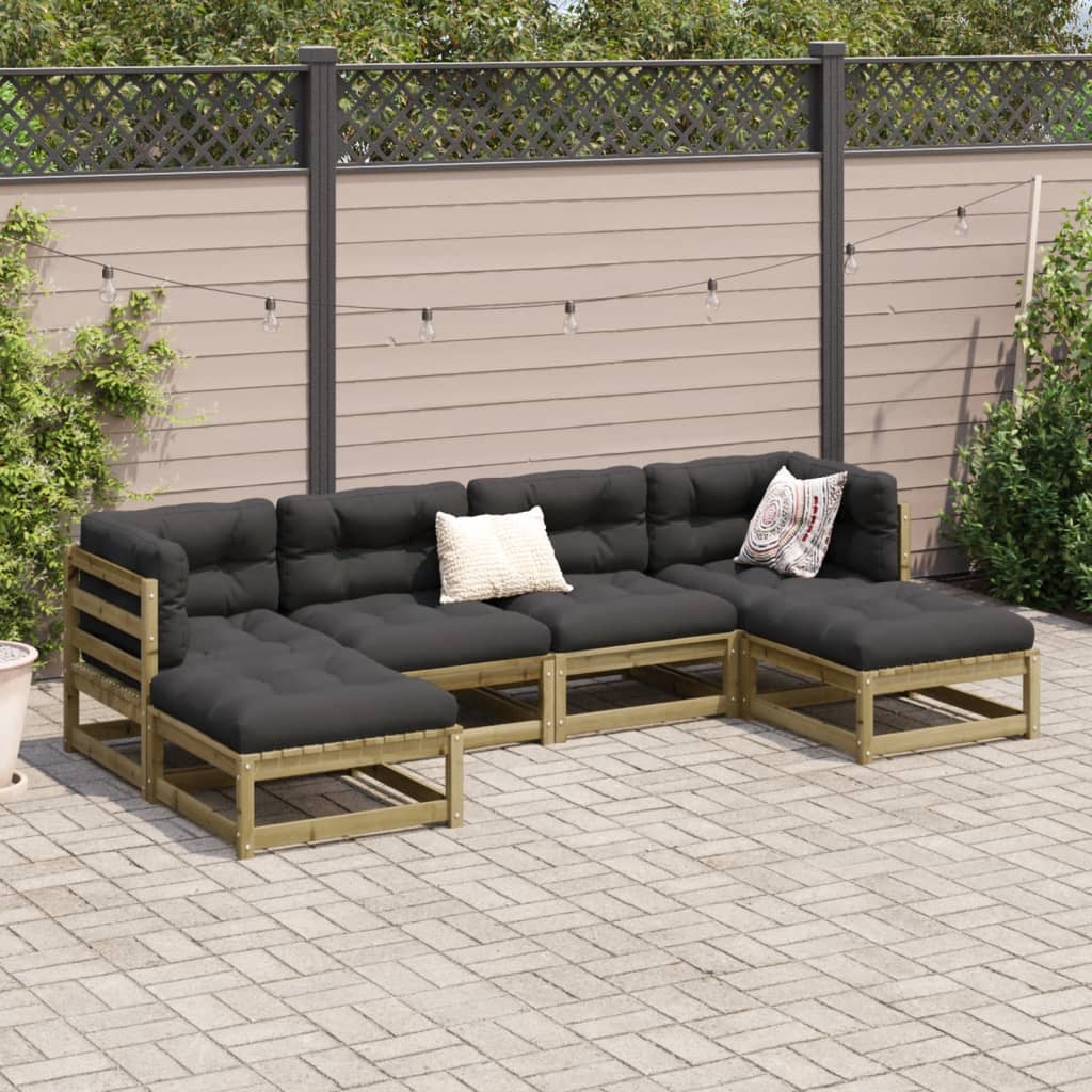 6-delige Loungeset geïmpregneerd grenenhout Tuinsets | Creëer jouw Trendy Thuis | Gratis bezorgd & Retour | Trendy.nl