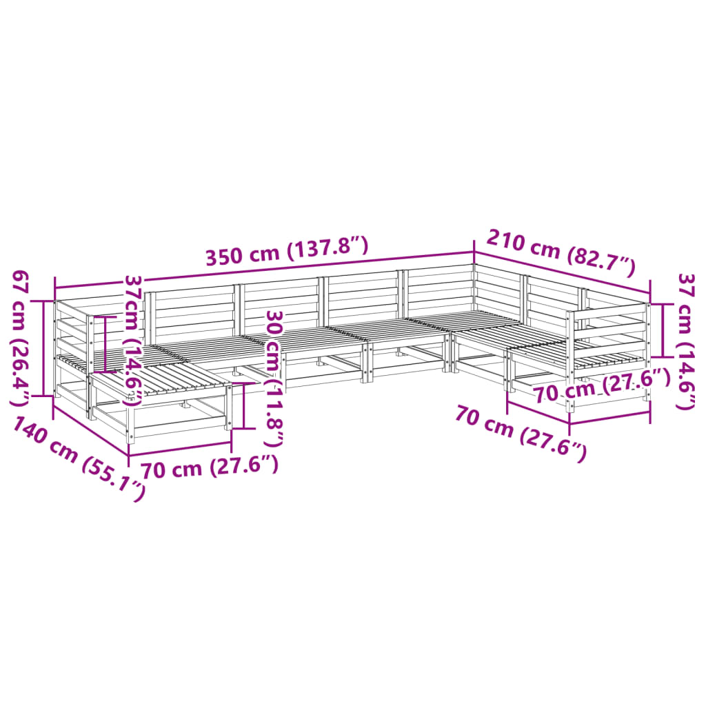 8-delige Loungeset massief douglas vurenhout Tuinsets | Creëer jouw Trendy Thuis | Gratis bezorgd & Retour | Trendy.nl