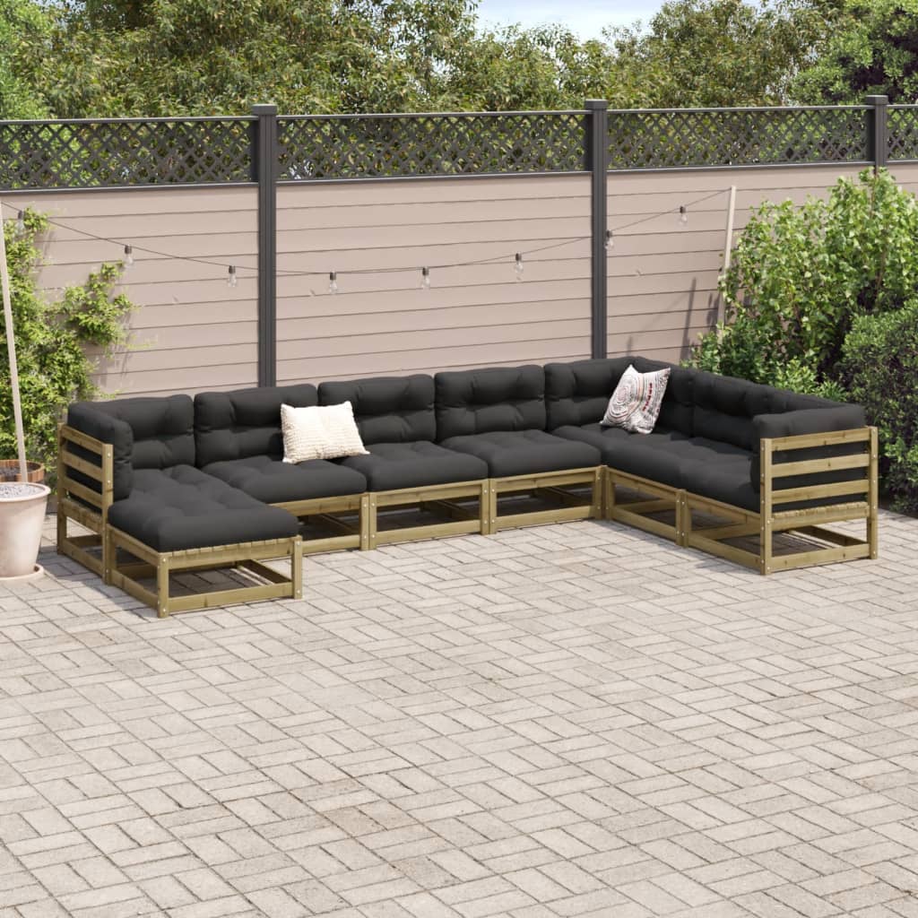 8-delige Loungeset geïmpregneerd grenenhout Tuinsets | Creëer jouw Trendy Thuis | Gratis bezorgd & Retour | Trendy.nl