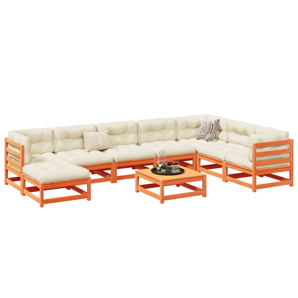 9-delige Loungeset massief grenenhout wasbruin Tuinsets | Creëer jouw Trendy Thuis | Gratis bezorgd & Retour | Trendy.nl