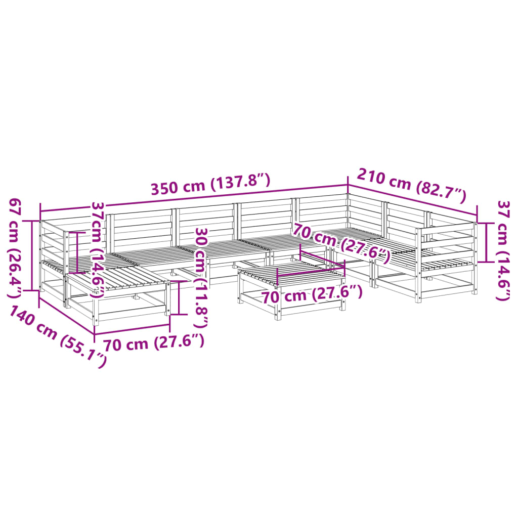 9-delige Loungeset massief douglas vurenhout Tuinsets | Creëer jouw Trendy Thuis | Gratis bezorgd & Retour | Trendy.nl