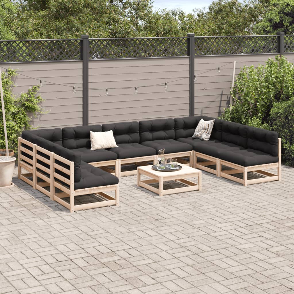 10-delige Loungeset massief grenenhout Tuinsets | Creëer jouw Trendy Thuis | Gratis bezorgd & Retour | Trendy.nl