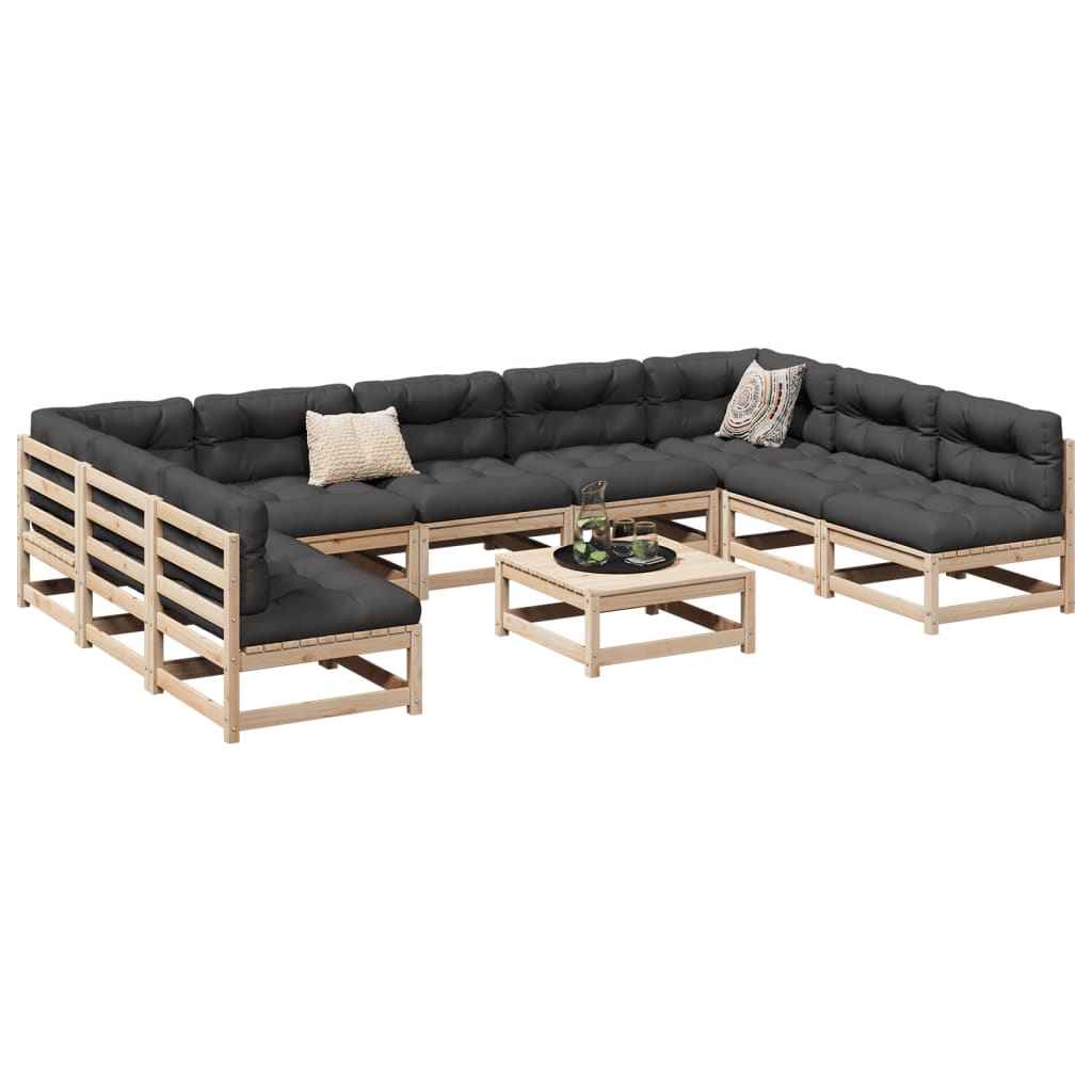 10-delige Loungeset massief grenenhout Tuinsets | Creëer jouw Trendy Thuis | Gratis bezorgd & Retour | Trendy.nl