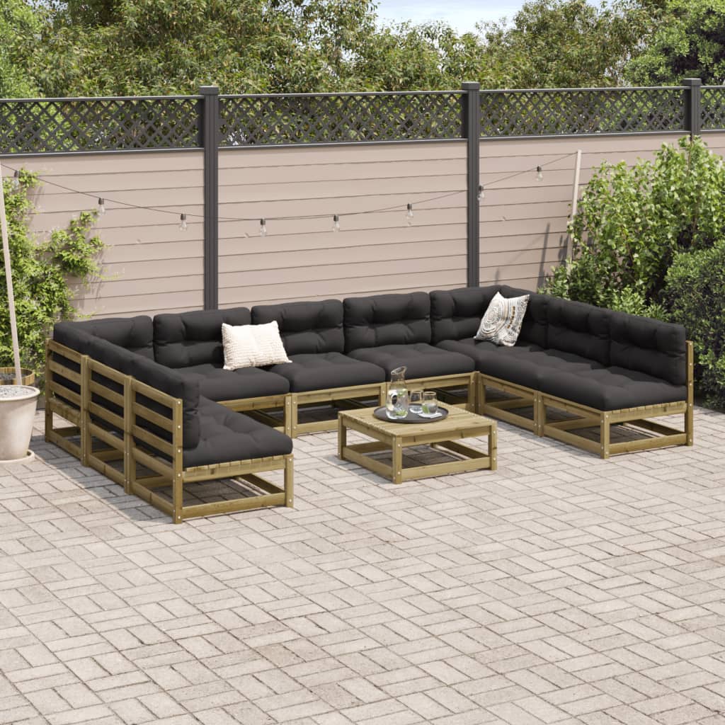 10-delige Loungeset geïmpregneerd grenenhout Tuinsets | Creëer jouw Trendy Thuis | Gratis bezorgd & Retour | Trendy.nl