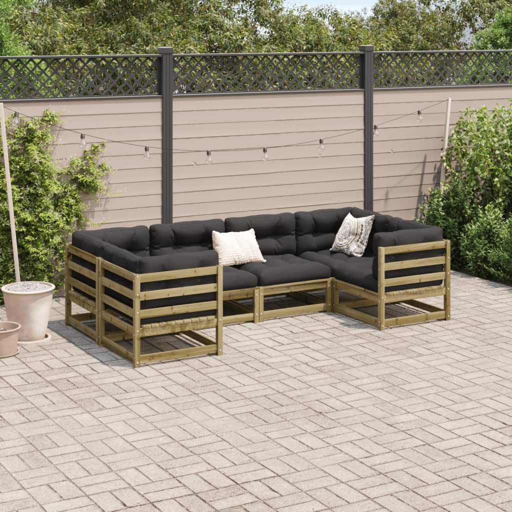 6-delige Loungeset geïmpregneerd grenenhout Tuinsets | Creëer jouw Trendy Thuis | Gratis bezorgd & Retour | Trendy.nl