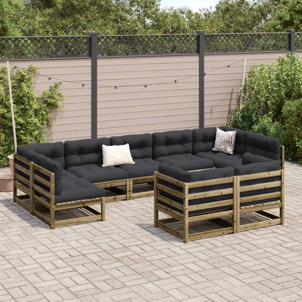 9-delige Loungeset geïmpregneerd grenenhout Tuinsets | Creëer jouw Trendy Thuis | Gratis bezorgd & Retour | Trendy.nl