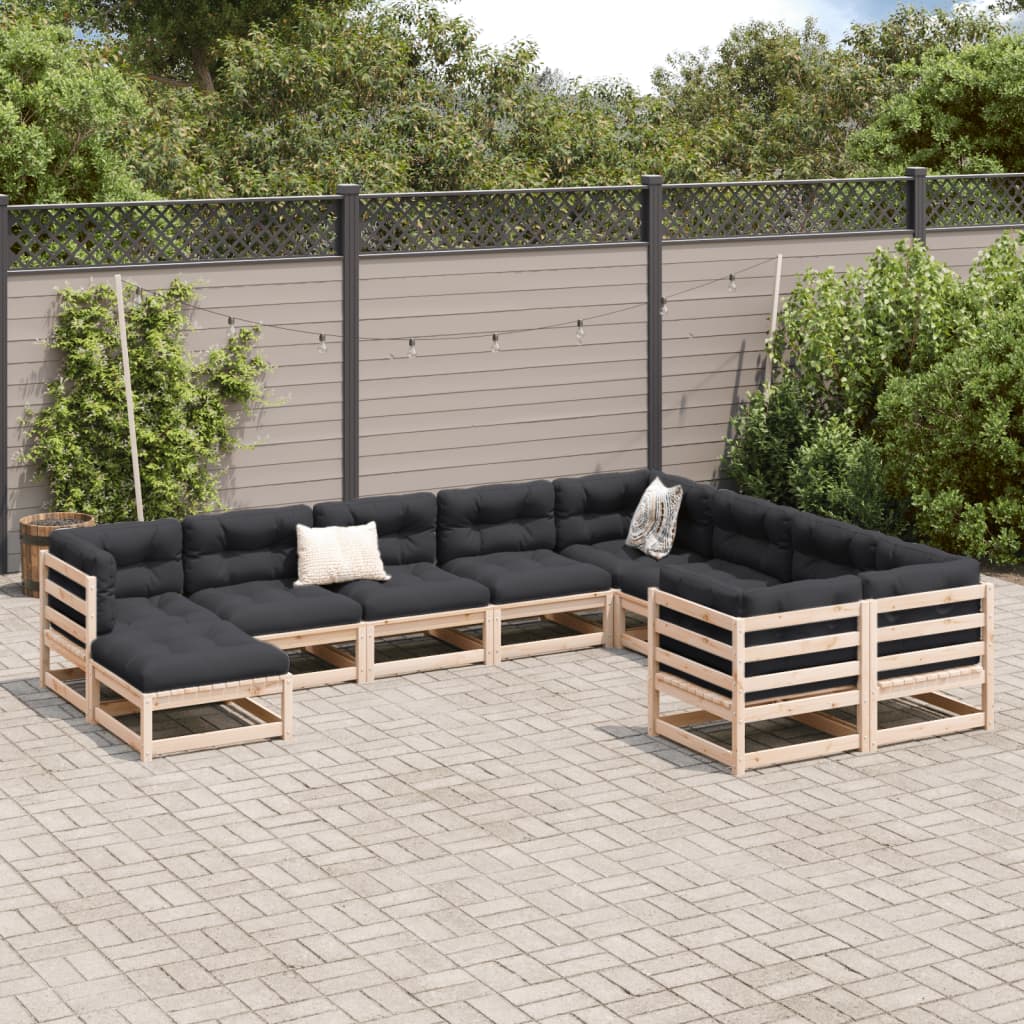 10-delige Loungeset massief grenenhout Tuinsets | Creëer jouw Trendy Thuis | Gratis bezorgd & Retour | Trendy.nl