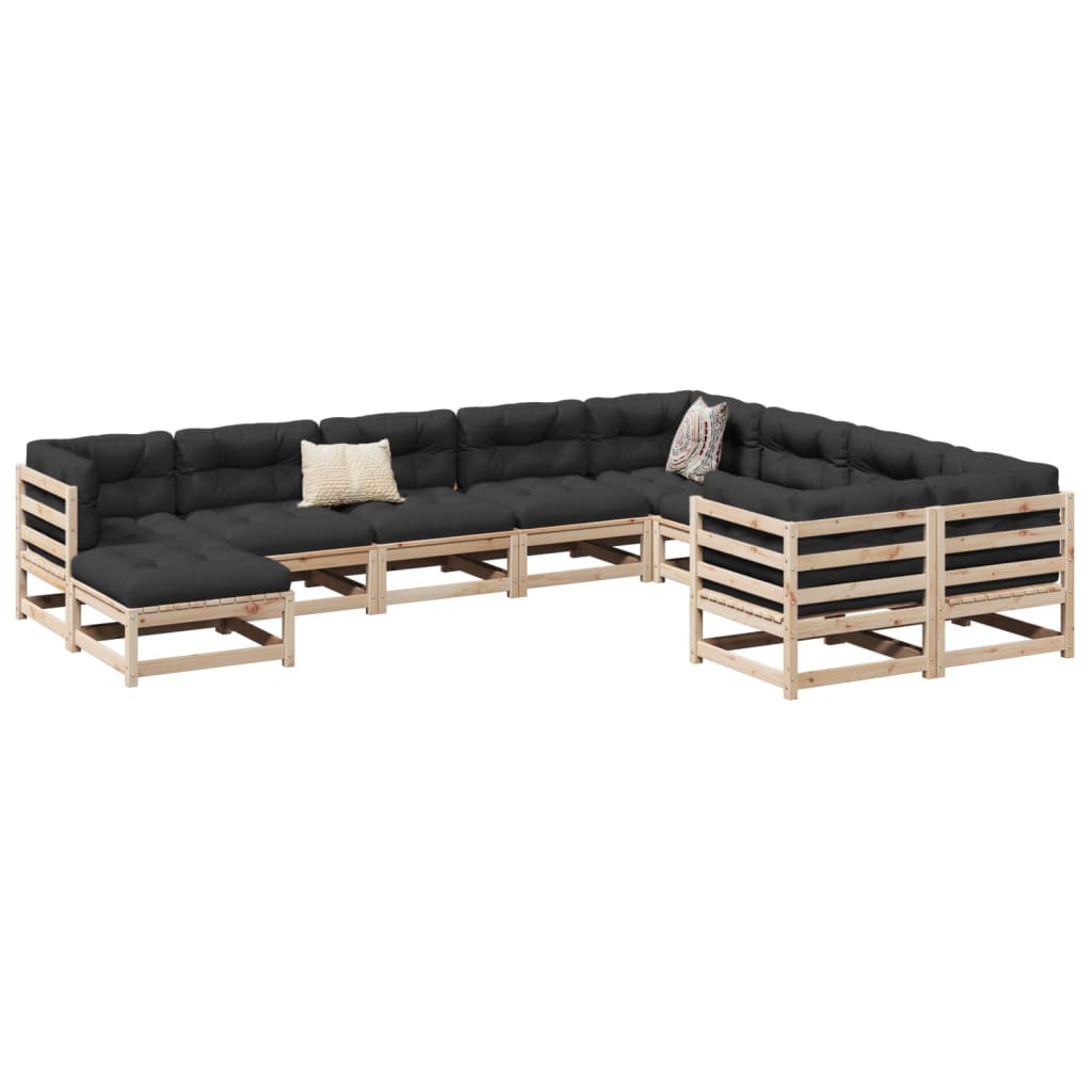 10-delige Loungeset massief grenenhout Tuinsets | Creëer jouw Trendy Thuis | Gratis bezorgd & Retour | Trendy.nl