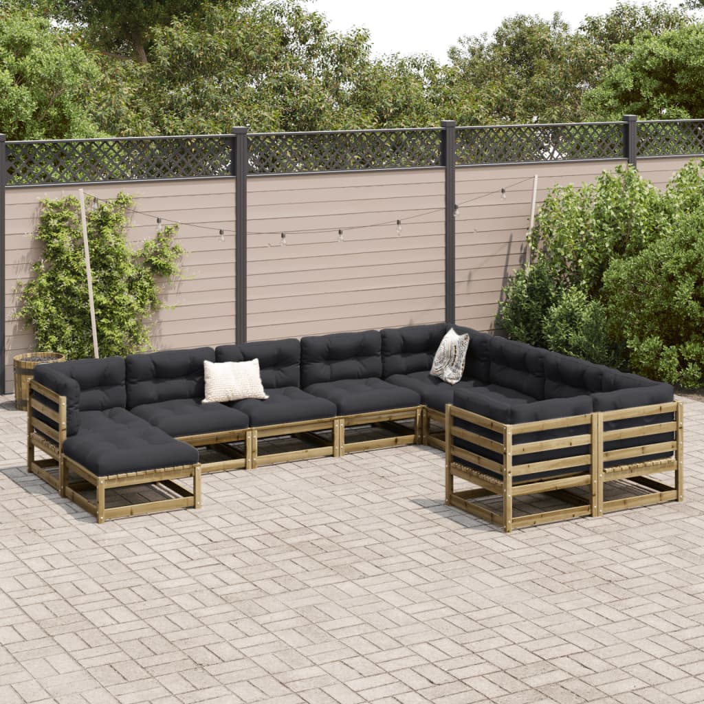 10-delige Loungeset geïmpregneerd grenenhout Tuinsets | Creëer jouw Trendy Thuis | Gratis bezorgd & Retour | Trendy.nl