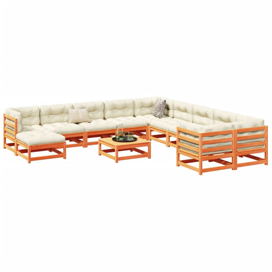 12-delige Loungeset massief grenenhout wasbruin Tuinsets | Creëer jouw Trendy Thuis | Gratis bezorgd & Retour | Trendy.nl