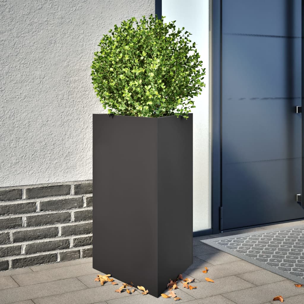 Plantenbakken 2 st driehoek 50x43x75 cm staal zwart Bloempotten & plantenbakken | Creëer jouw Trendy Thuis | Gratis bezorgd & Retour | Trendy.nl