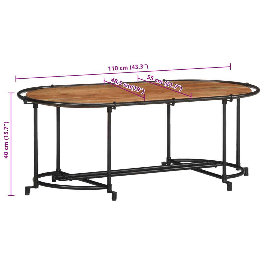 Salontafel 110x55x40 cm massief acaciahout