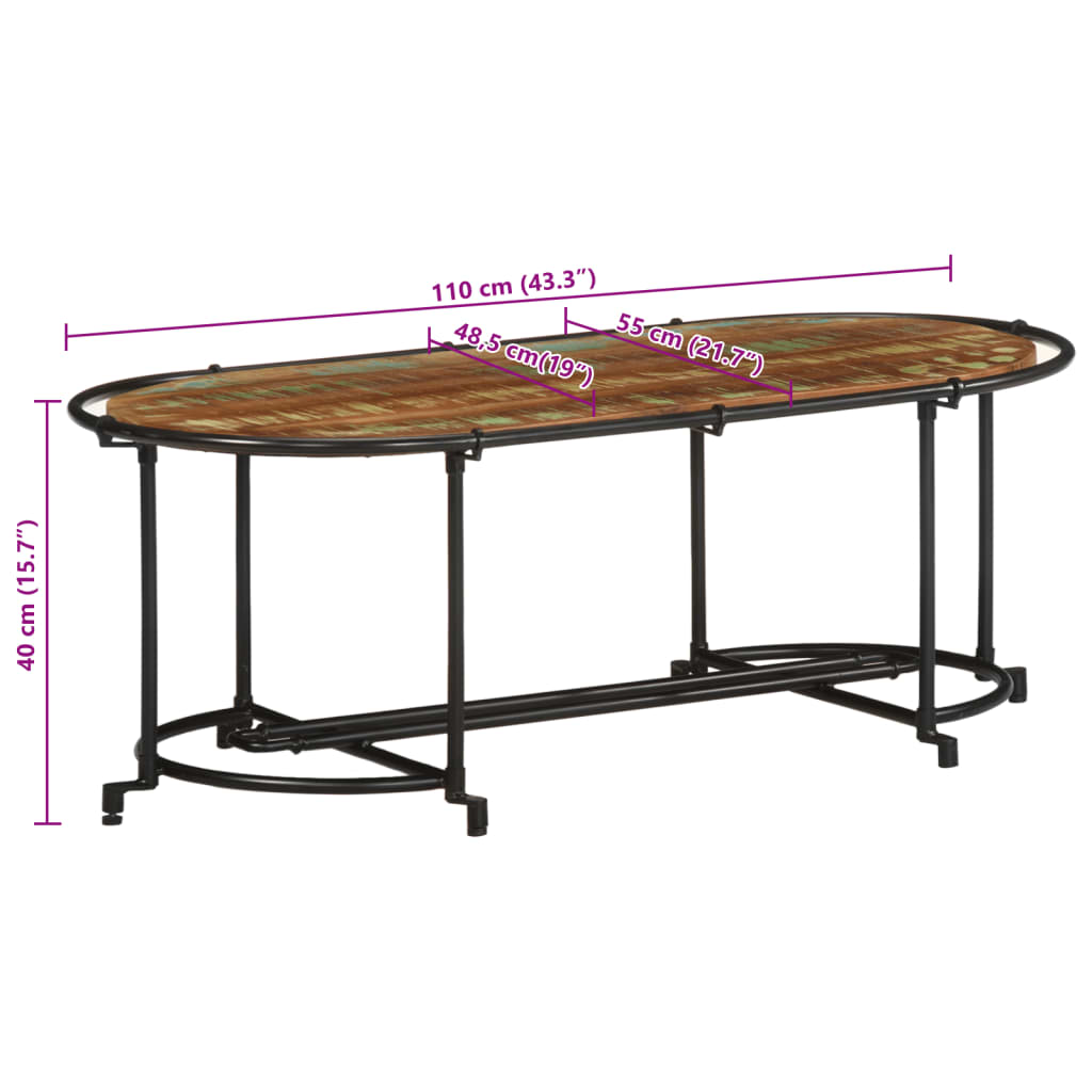 Salontafel 110x55x40 cm massief gerecycled hout