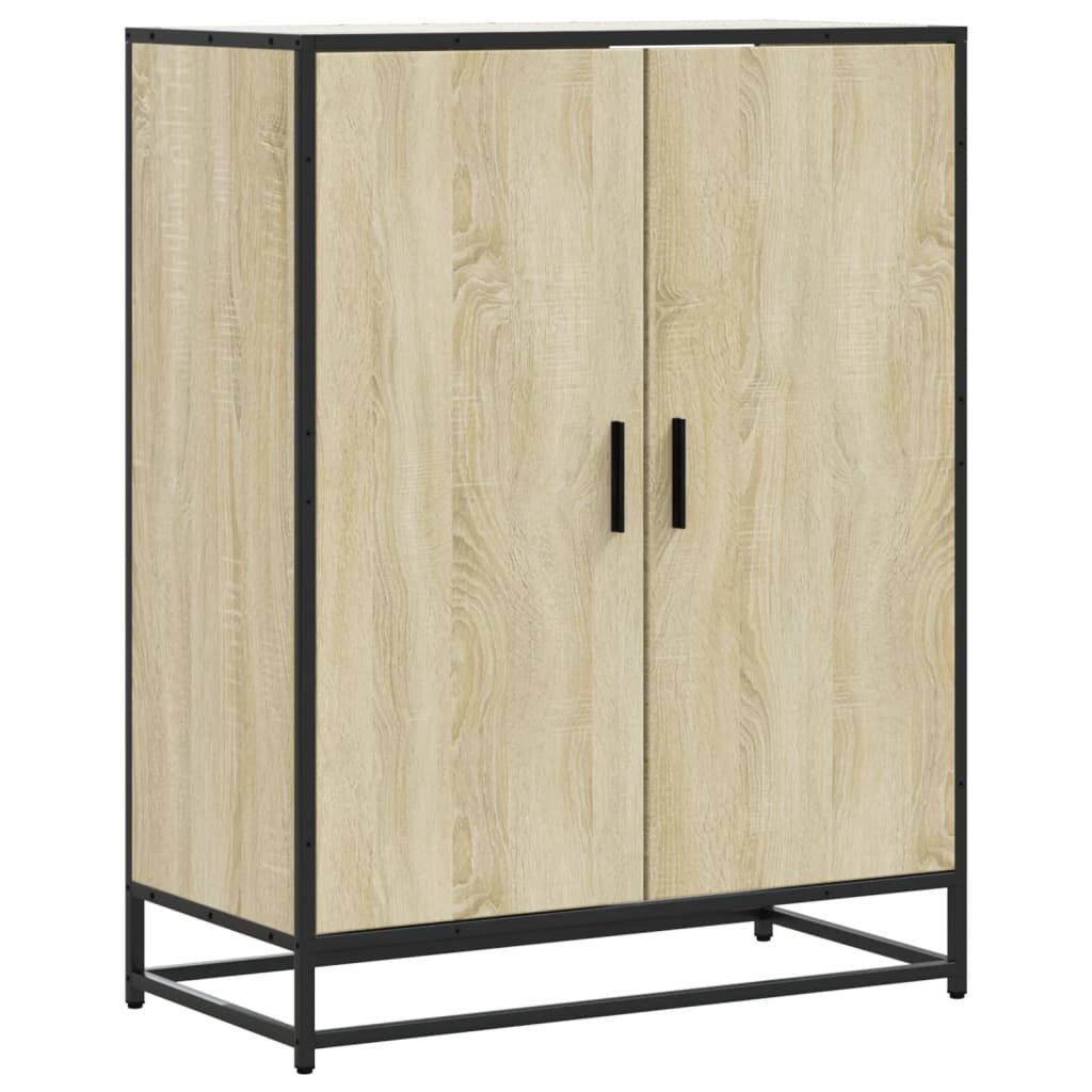 Schoenenkast 75x38x97,5 cm bewerkt hout en metaal sonoma eiken