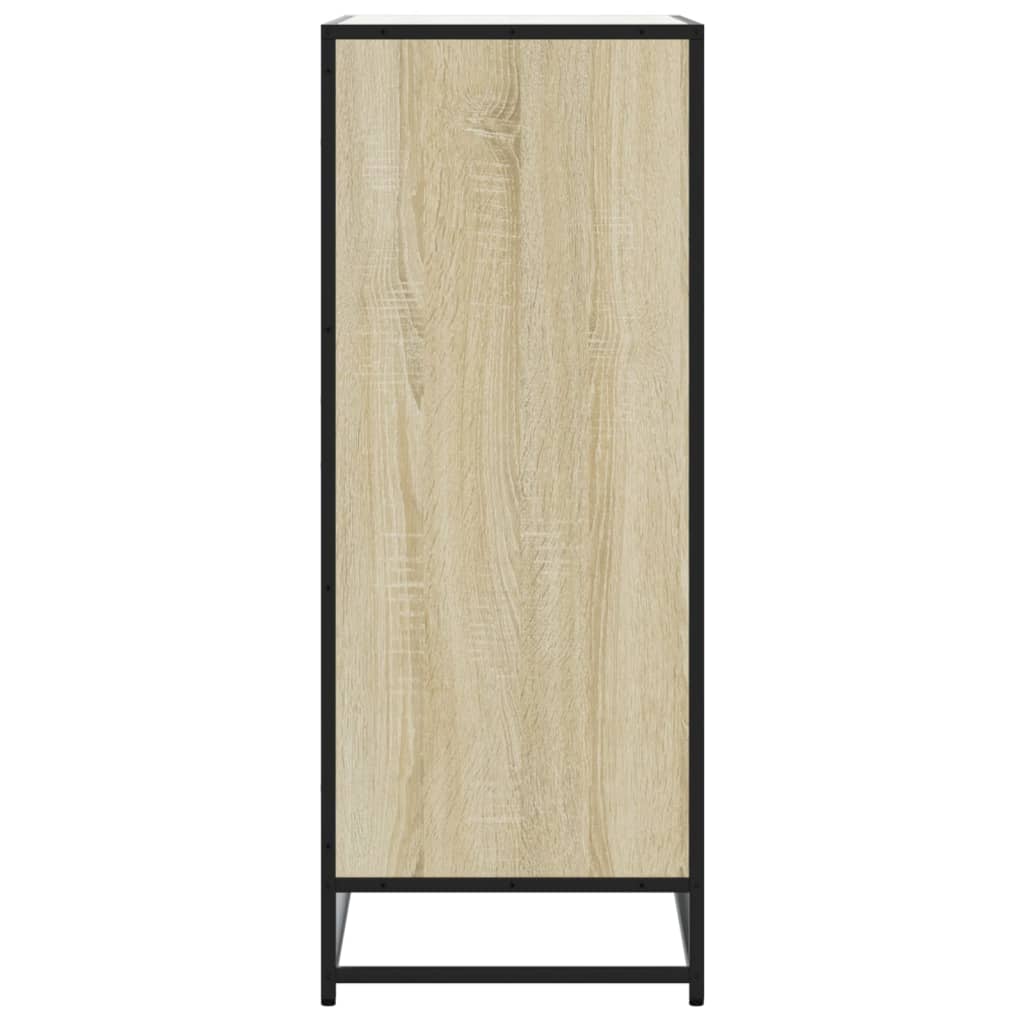 Schoenenkast 75x38x97,5 cm bewerkt hout en metaal sonoma eiken